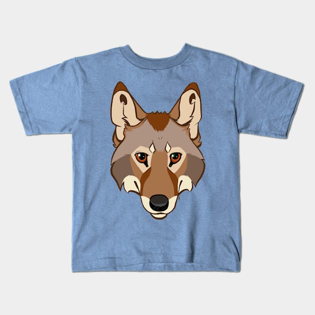 Coyote Face Kids T-Shirt by Copperbora